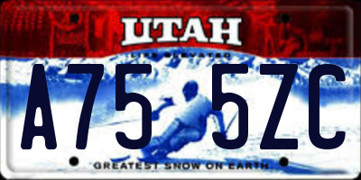 UT license plate A755ZC