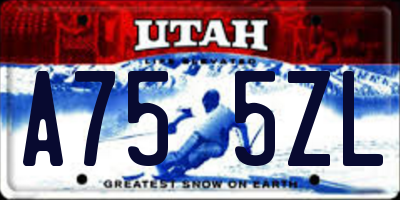 UT license plate A755ZL