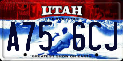 UT license plate A756CJ