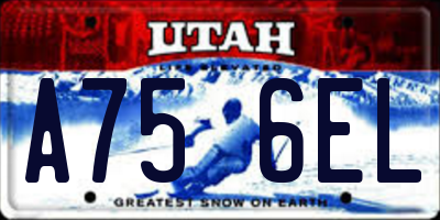 UT license plate A756EL