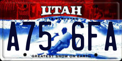 UT license plate A756FA