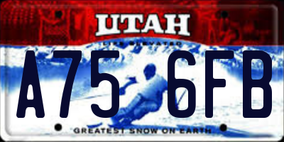 UT license plate A756FB