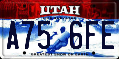 UT license plate A756FE