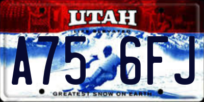 UT license plate A756FJ