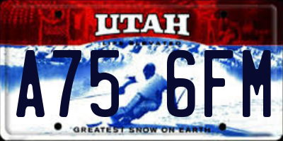 UT license plate A756FM