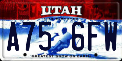 UT license plate A756FW