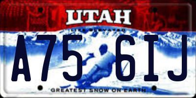 UT license plate A756IJ