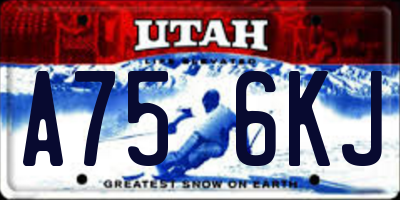 UT license plate A756KJ