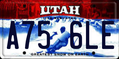 UT license plate A756LE
