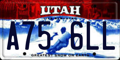 UT license plate A756LL