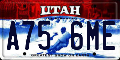 UT license plate A756ME