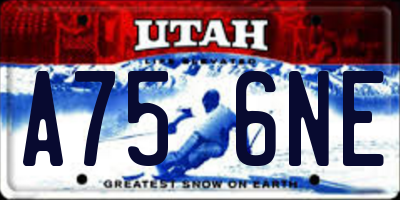 UT license plate A756NE