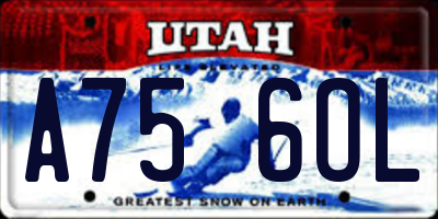 UT license plate A756OL