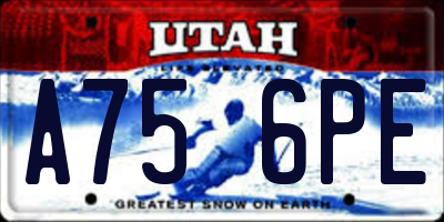 UT license plate A756PE