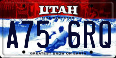 UT license plate A756RQ