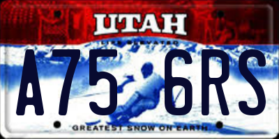 UT license plate A756RS