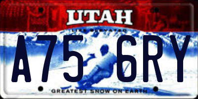 UT license plate A756RY