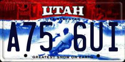 UT license plate A756UI