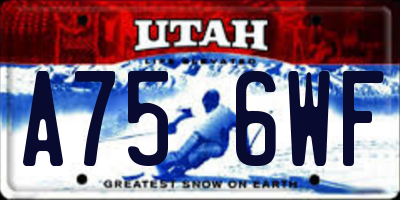 UT license plate A756WF
