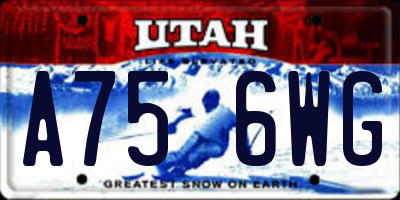 UT license plate A756WG