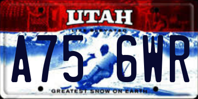 UT license plate A756WR