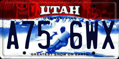 UT license plate A756WX