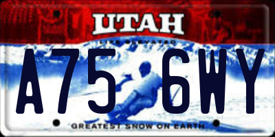 UT license plate A756WY