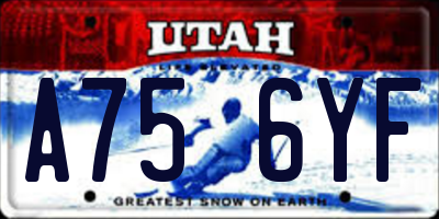 UT license plate A756YF