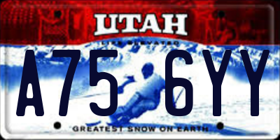 UT license plate A756YY