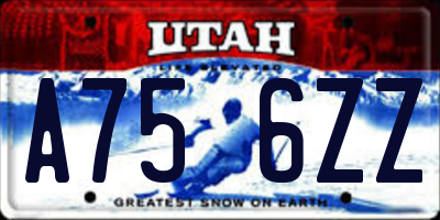 UT license plate A756ZZ