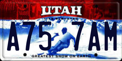 UT license plate A757AM