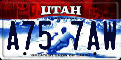 UT license plate A757AW