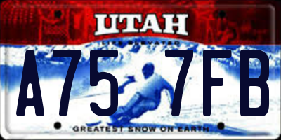UT license plate A757FB
