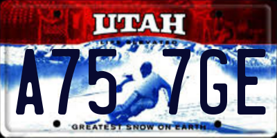 UT license plate A757GE