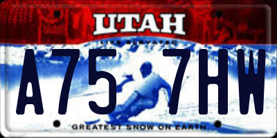 UT license plate A757HW