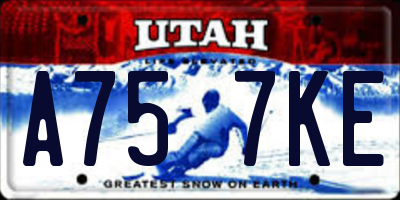 UT license plate A757KE