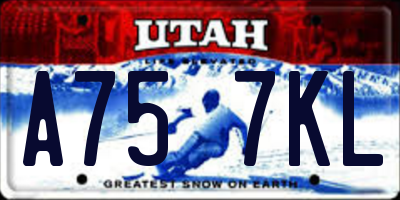 UT license plate A757KL