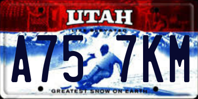 UT license plate A757KM