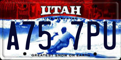 UT license plate A757PU