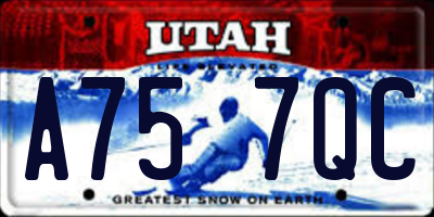 UT license plate A757QC