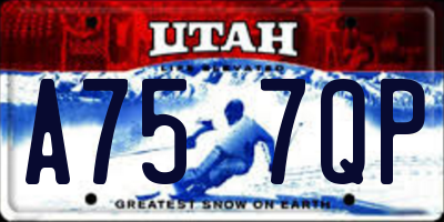 UT license plate A757QP