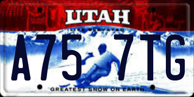 UT license plate A757TG