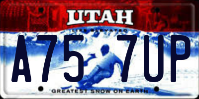 UT license plate A757UP