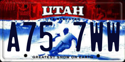 UT license plate A757WW