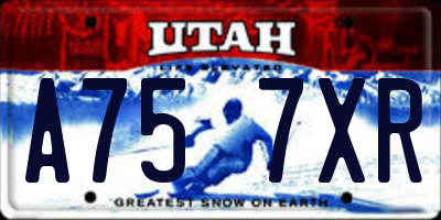 UT license plate A757XR