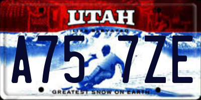 UT license plate A757ZE