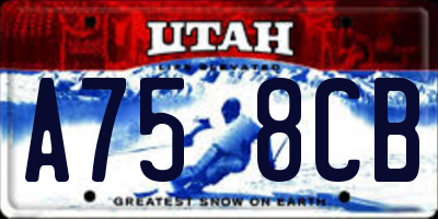 UT license plate A758CB