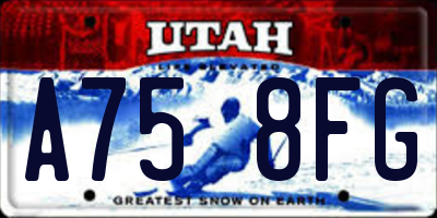 UT license plate A758FG