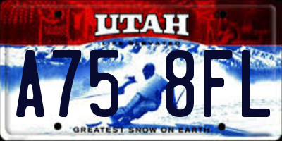 UT license plate A758FL