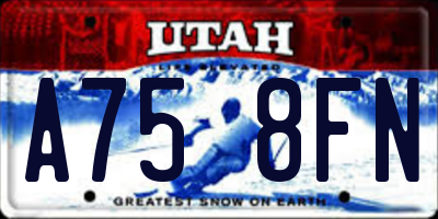 UT license plate A758FN